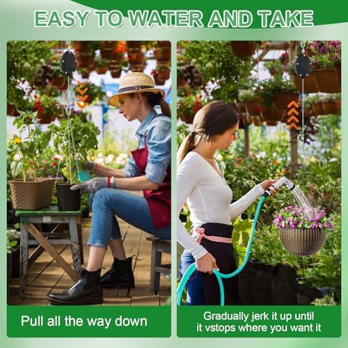 heavy duty plant pulley, retractable plant hanger with, close-up detail