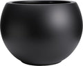 10 H x 14" Dia (10" Pot Opening) Round Fiberstone Planter with Drainage Hole, Black, Indoor/Outdoor Large Plant Pot for Home Patio Garden, Ideal for Large Plants