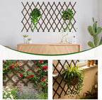 expandable trellis, 38"x89" wooden lattice for climbing plants, front angle view