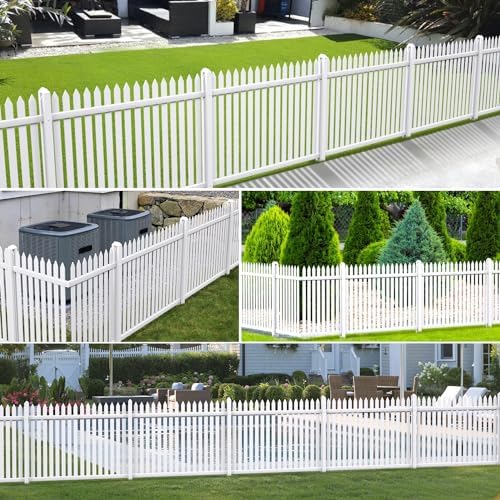 bynbbur 2 panels white picket fence 42" w, package contents