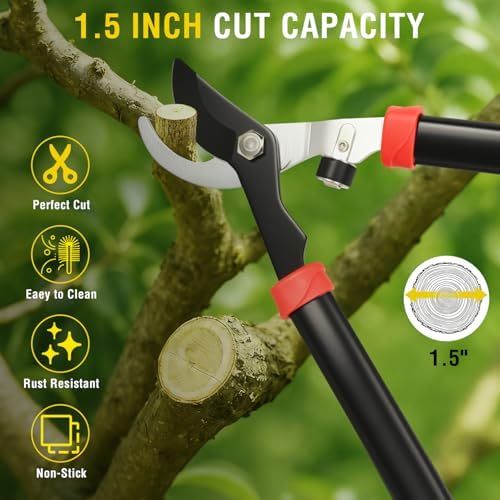 yesker 28" loppers for tree trimming heavy duty, side view