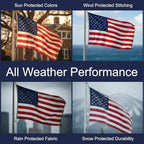 american flag made in usa 100% | 3x5 on a desk or shelf