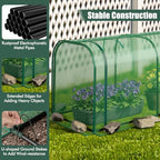 happygrill portable mini greenhouse with waterproof sun-protective pe showing dimensions