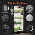 bstrip indoor greenhouse with grow light, oxford fabric, close-up detail