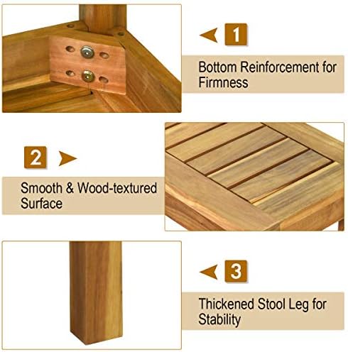 tangkula 52 inches acacia wood outdoor bench, wood, package contents