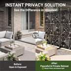 metal privacy screen outdoor – 72in decorative laser, side view