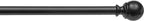 Amazon Basics Sturdy Adjustable Curtain Rod for Windows with Round Finials, 1-Inch, 72" to 144", Black, 1-Pack