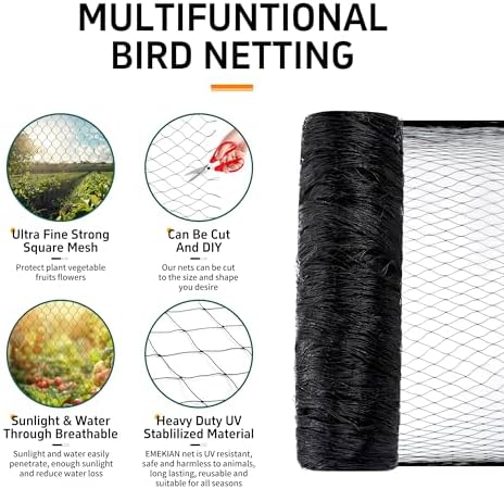 garden netting, 50' x 50' heavy duty bird shown in use