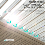 yoleny louvered pergola 12x24, all aluminum pergola with, side view