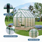 6'x7' aluminum-framed polycarbonate greenhouse, heavy duty polycarbonate greenhouse, package contents