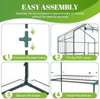 sweetcrispy 56"x56"x77" outdoor greenhouse, with 2 tier 8, view 9