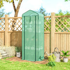outsunny 5 tier mini greenhouse w/ screen roof, view 9