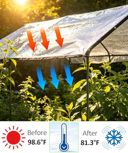 85% aluminet shade cloth with grommets, reflective shade, package contents