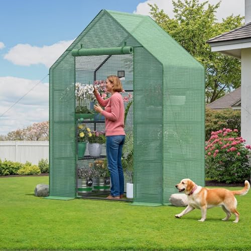 walk in greenhouses, 57 x 29 x 76, front angle view