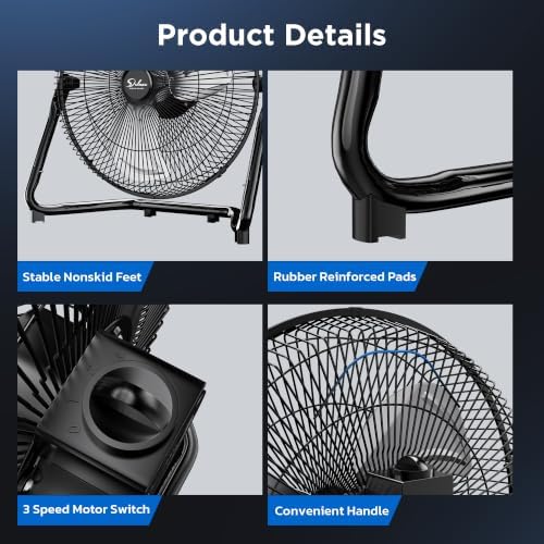 simple deluxe 20 inch 3-speed high velocity heavy, front angle view