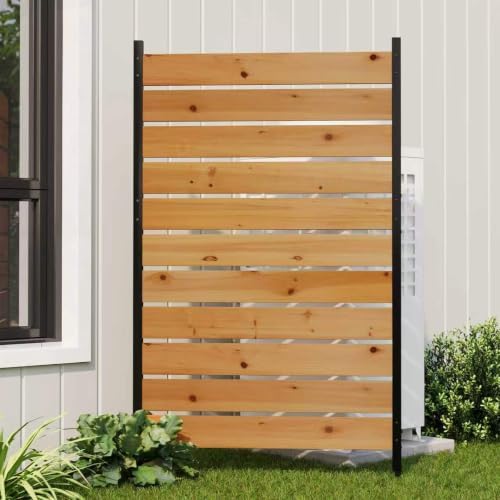 no dig wood privacy screen fence panel, outdoor shown in use