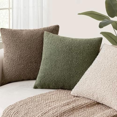 foindtower decorative textured boucle throw pillow covers 26x26 showing dimensions