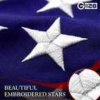 g128 6x10 ft american flag outdoor deluxe tearproof, close-up detail