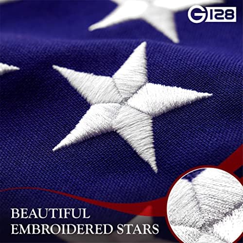 g128 10x15 ft american flag deluxe tearproof series, close-up detail