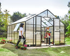 amerlife 12x13.5x9 ft polycarbonate greenhouse with quick-connect assembly, view 9