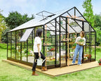 amerlife 12x13.5x9ft hybrid polycarbonate greenhouse quick-connect assembly, view 9