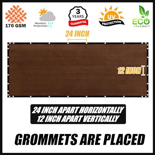 royal shade 6' x 50' brown fence privacy, side view