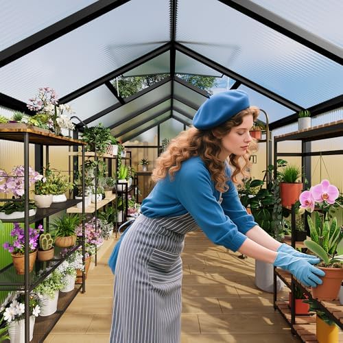 10 ft greenhouse, outdoor greenhouses, polycarbonate panels with, side view