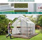 yitahome 6x6ft polycarbonate greenhouse heavy duty green houses showing dimensions