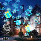 Hanukkah Projector Light with 1 Film Slides | Rotating LED Projection Light, Ip65 Waterproof, movement Projection Lamp, Outdoor Reflectors Waterproof Landscape Decorative