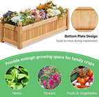 yaheetech 43.5" wooden raised garden bed rectangular planter showing dimensions