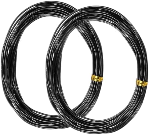 Bonsai Wire 2 Roll Black 1.5mm Aluminum Bonsai Training Wire for Fine Trunk | 2 Roll 65 Feet Total