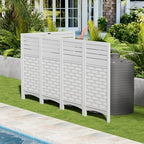 zzm white privacy fence panels outdoor decorative air, side view