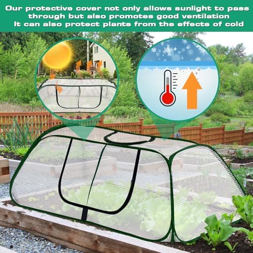 garden rows accelerator plants cover-garden greenhouse with roll-up showing dimensions