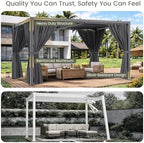 louvered pergola 10' x 13', outdoor aluminum pergola, close-up detail