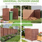 3-panel outdoor air conditioner fence screen, outside wood on a desk or shelf