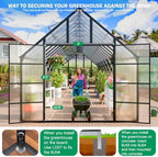 cdcasa 40x10x10 ft polycarbonate greenhouse for outdoors w/9 shown in use