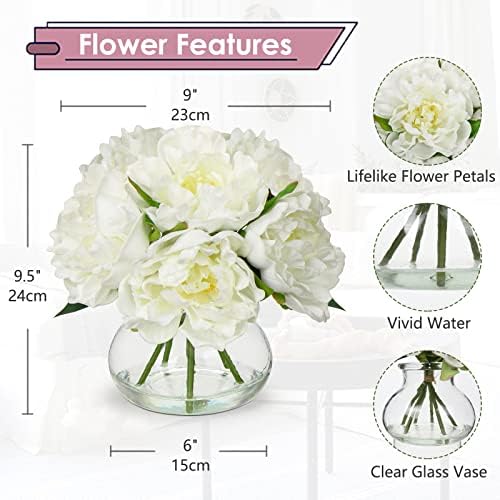 hollyone fake flowers white peonies artificial flowers faux shown in use