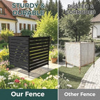 air conditioner fence, 50" w x 50" h, side view