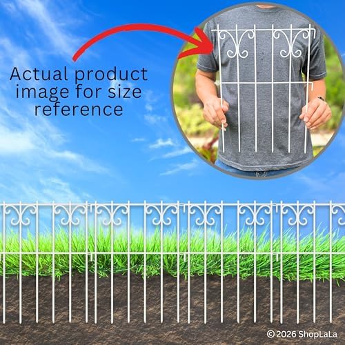 shoplala decorative garden fence outdoor (10 panels) 12.5in(l), close-up detail