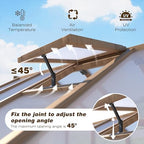 mupater 6 x 8 ft wooden polycarbonate greenhouse, close-up detail
