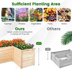 giantex wood raised garden bed, 47.5"x47.5"x24.5" elevated planter, front angle view