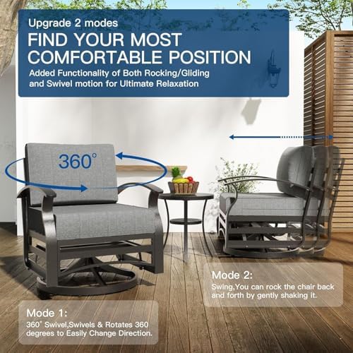 kullavik aluminum outdoor patio furniture set with 5.1'' showing dimensions