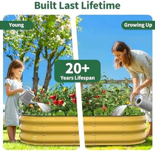 kesfitt raised garden bed, 4x2x1 ft galvanized steel, view 9