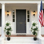 3 ft artificial hydrangea trees faux potted topiary on a desk or shelf