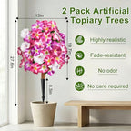 artificial petunias with ground stake set of 2 shown in use