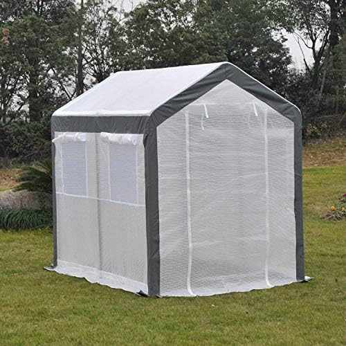 outsunny 8' x 6' x 7' walk-in greenhouse, close-up detail