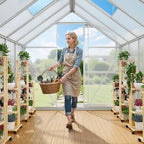yitahome 12x6ft polycarbonate greenhouse large heavy duty green on a desk or shelf