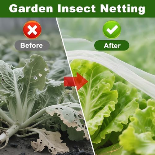 agfabric garden netting 9.8x 49.2 ft insect pest showing dimensions