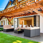 pamapic 7 pieces outdoor sectional furniture，wicker patio sectional on a desk or shelf