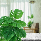 sajandas set of 2 artificial monstera deliciosa plants on a desk or shelf